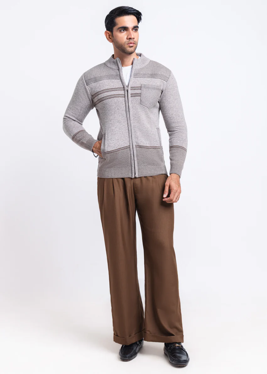 String-Turtle Neck Zipper Full Sleeves Sweater (901-14) - Image 4
