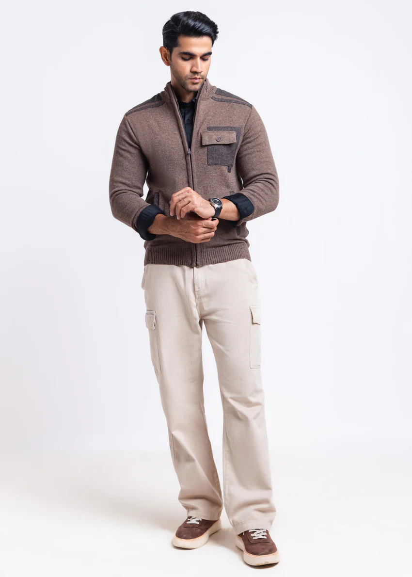 N-Sand-Turtle Neck Zipper Full Sleeves Sweater (905-14) - Image 5