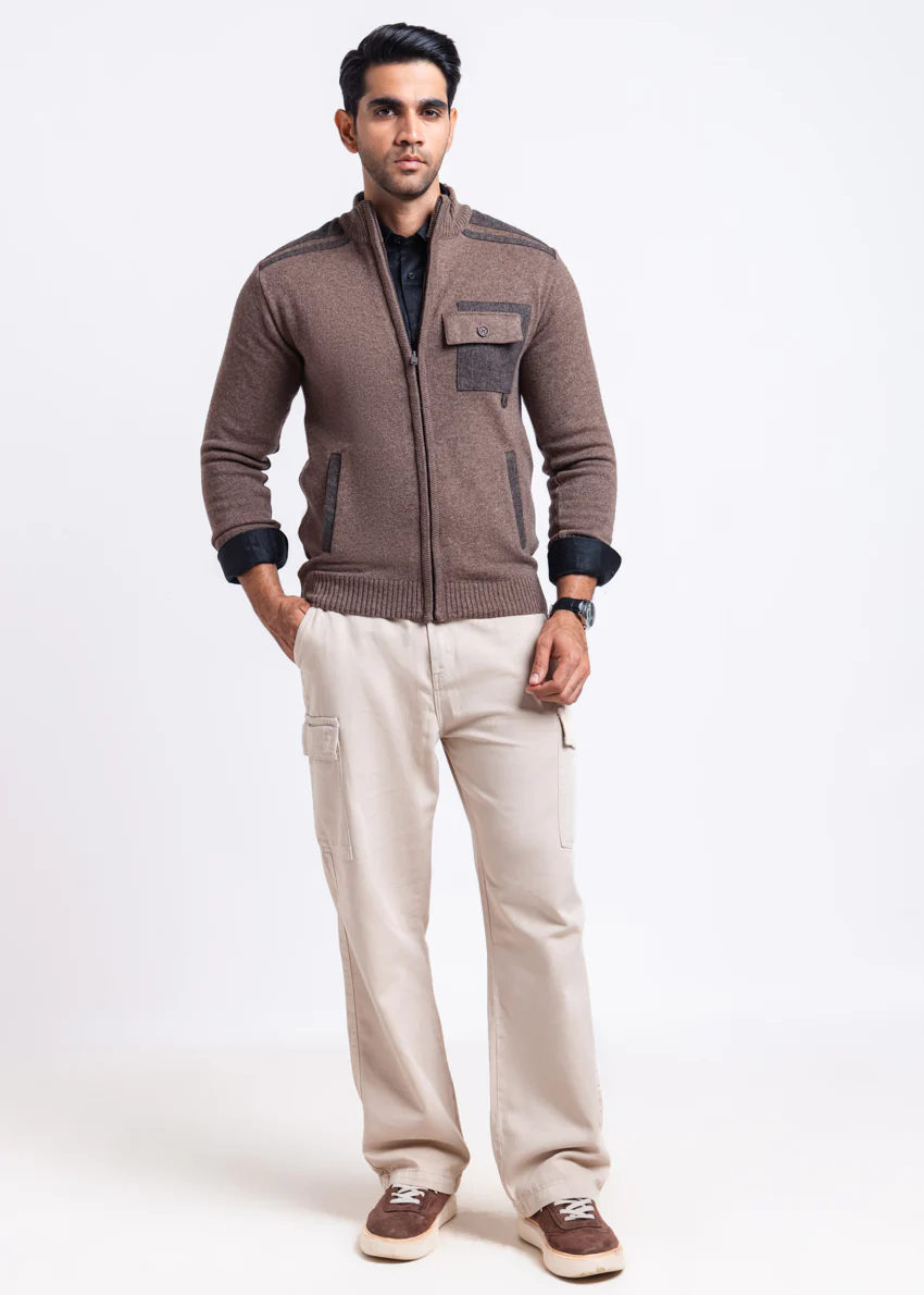 N-Sand-Turtle Neck Zipper Full Sleeves Sweater (905-14) - Image 6