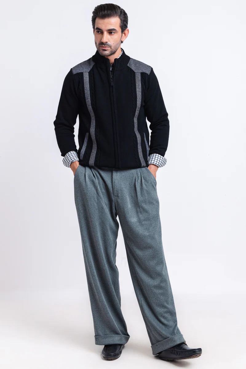 J-Black-Turtle Neck Zipper Full Sleeves Sweater (908-14) - Image 4
