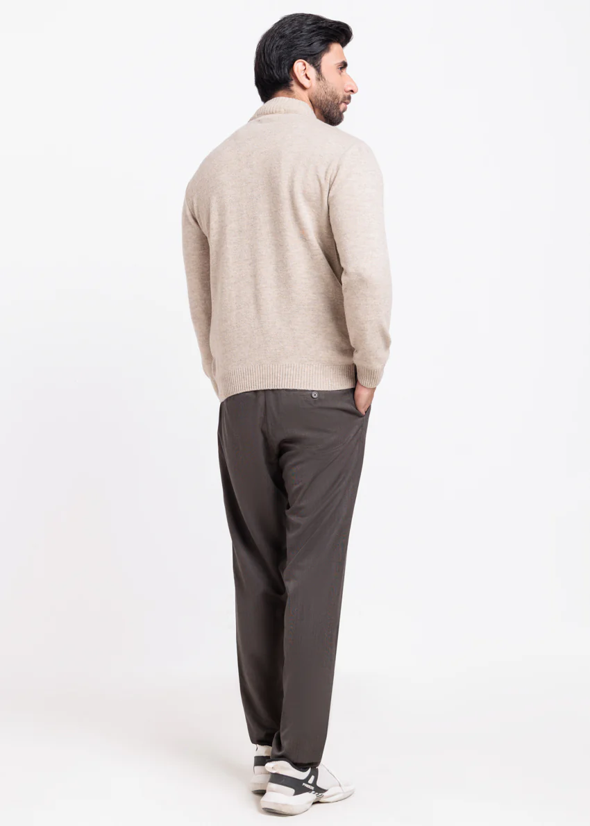 N-Stone-Turtle Neck Zipper Full Sleeves Sweater (915-14) - Image 2
