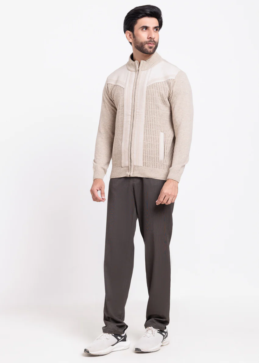 N-Stone-Turtle Neck Zipper Full Sleeves Sweater (915-14) - Image 3