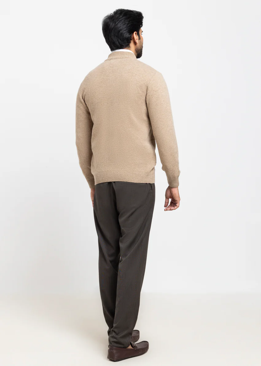 Mashroom-Turtle Neck Zipper Full Sleeves Sweater (916-14) - Image 2