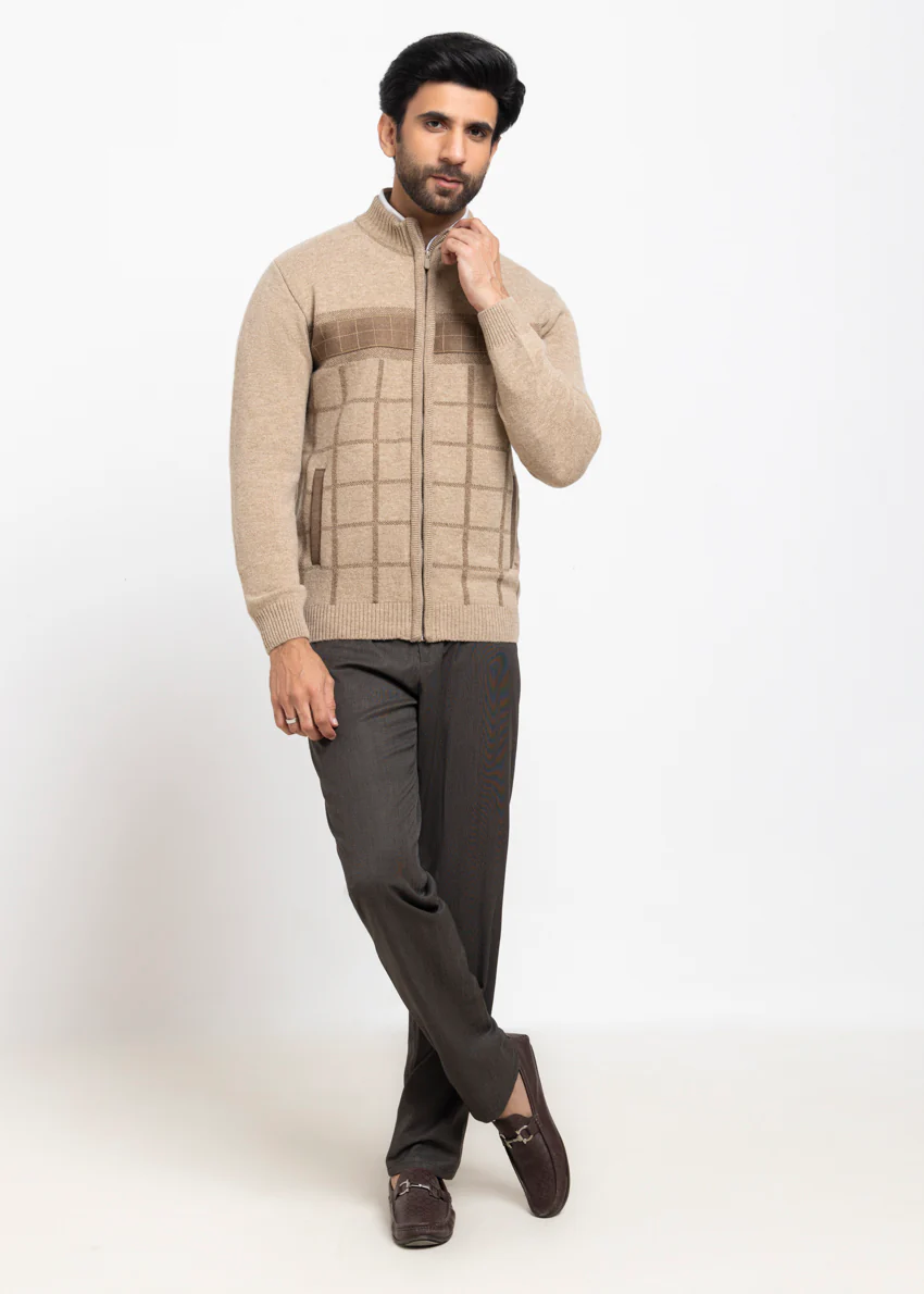 Mashroom-Turtle Neck Zipper Full Sleeves Sweater (916-14) - Image 5