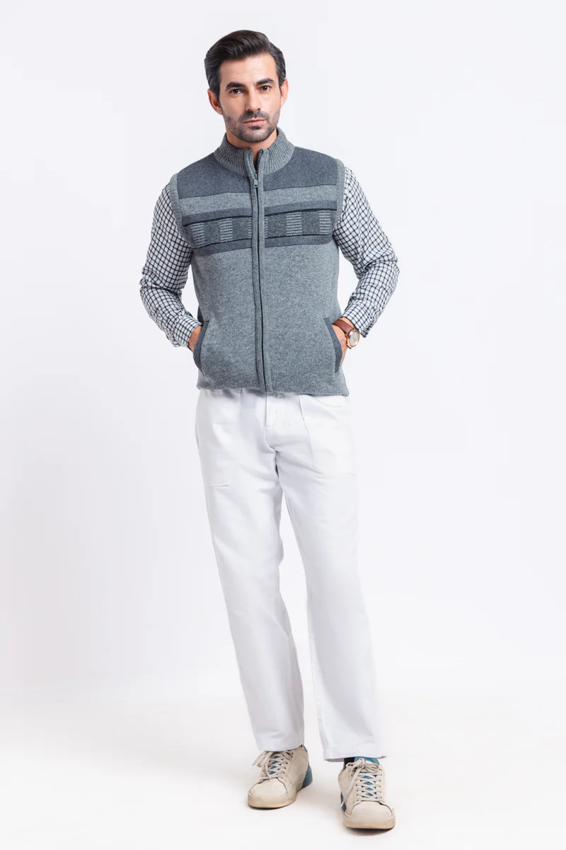St-Grey-Turtle Neck Zipper Sando Sweater (983-14) - Image 5