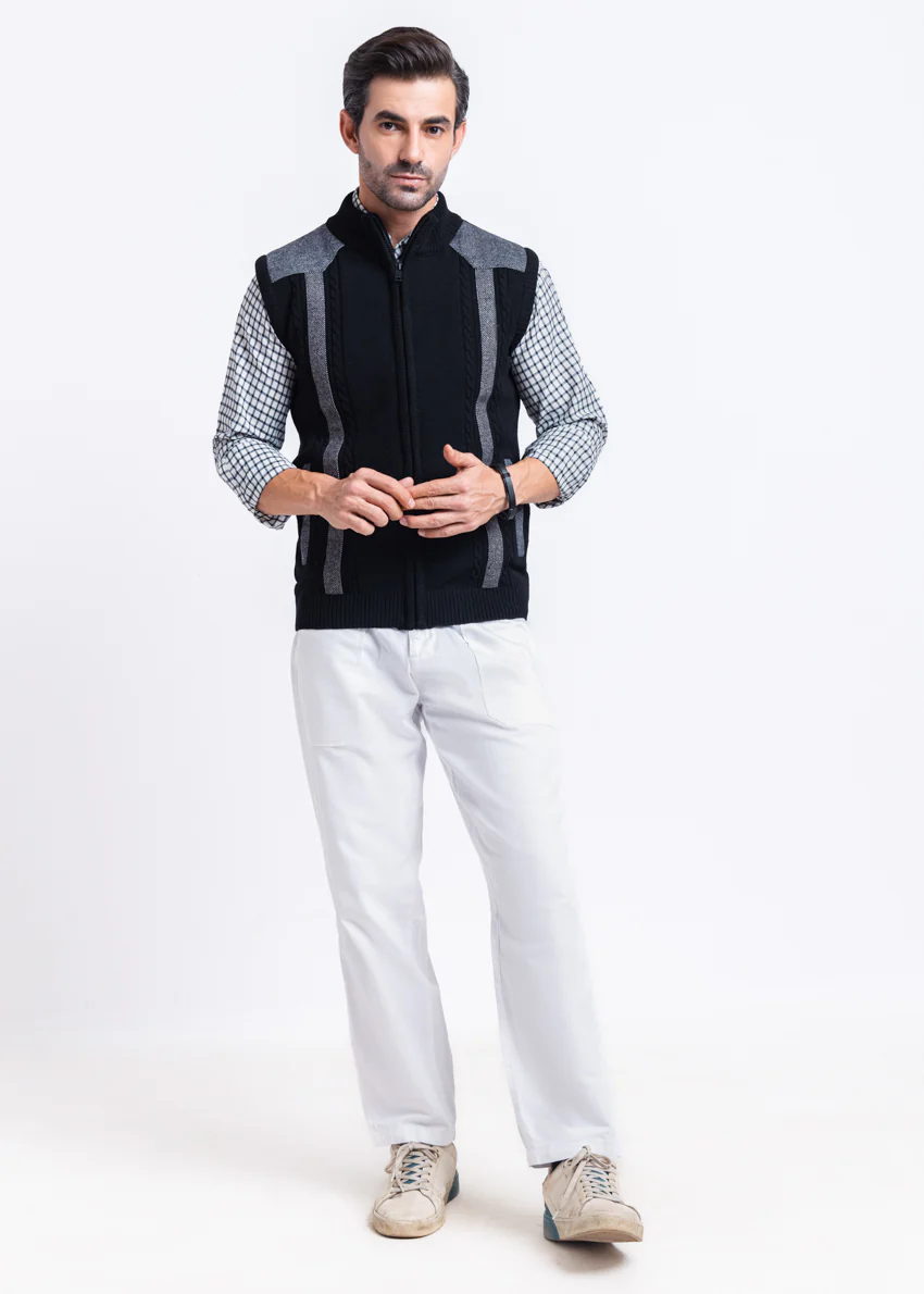 J-Black-Turtle Neck Zipper Sando Sweater (988-14) - Image 3