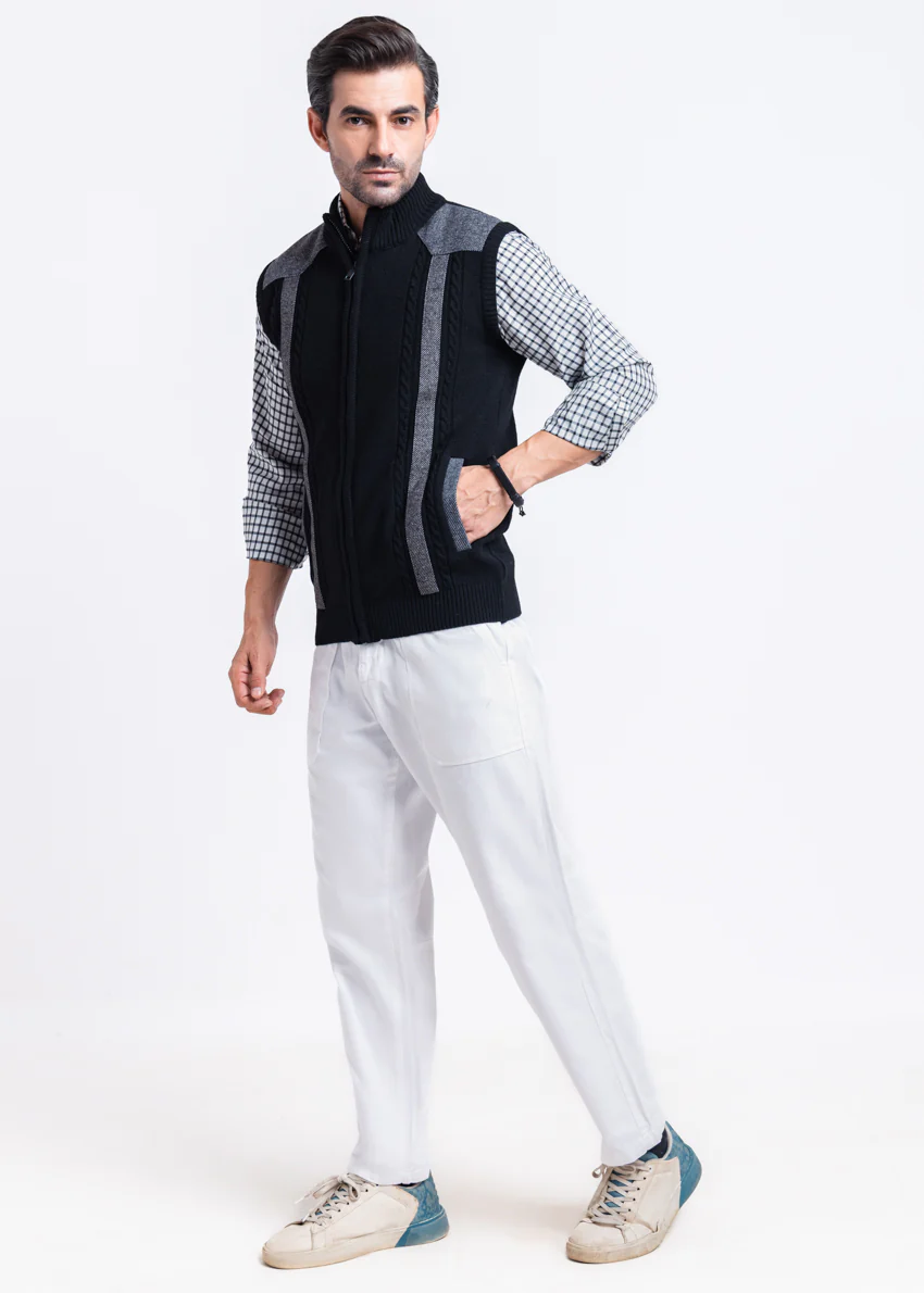 J-Black-Turtle Neck Zipper Sando Sweater (988-14) - Image 4