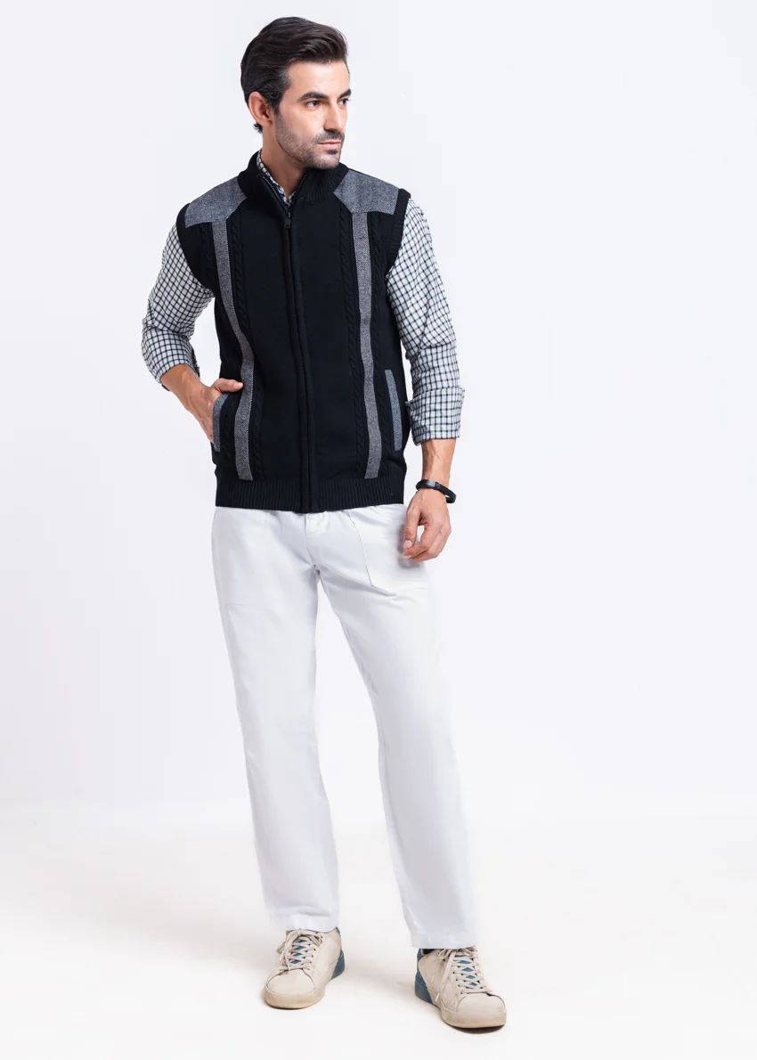 J-Black-Turtle Neck Zipper Sando Sweater (988-14) - Image 5