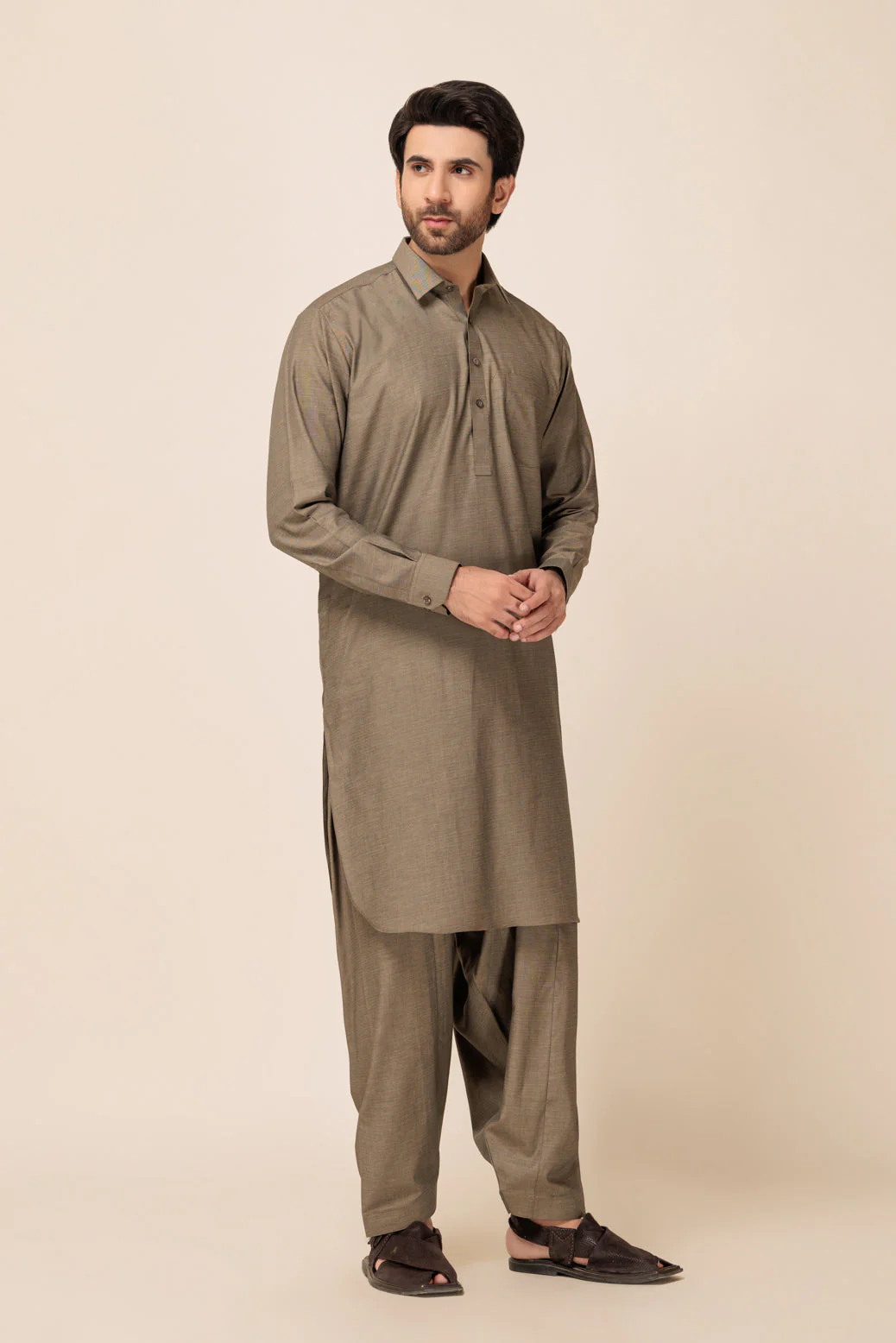 ARMY-YARN DYED (DOBBY)-SHALWAR SUIT - (GSSB23-007) - Image 2