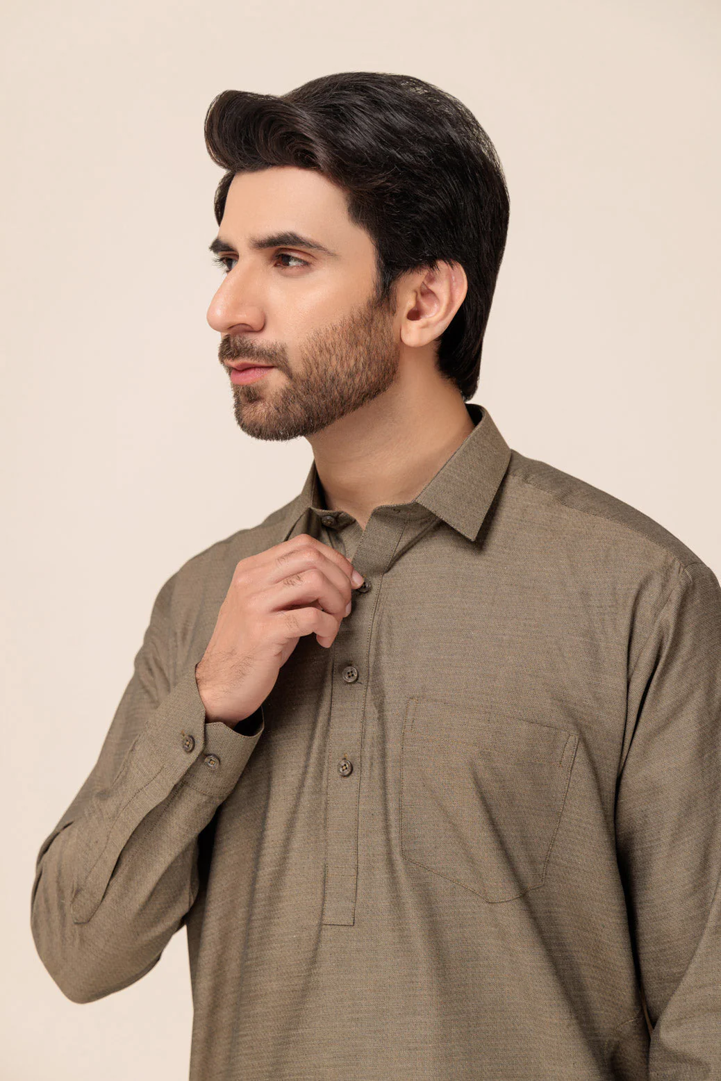 ARMY-YARN DYED (DOBBY)-SHALWAR SUIT - (GSSB23-007) - Image 3