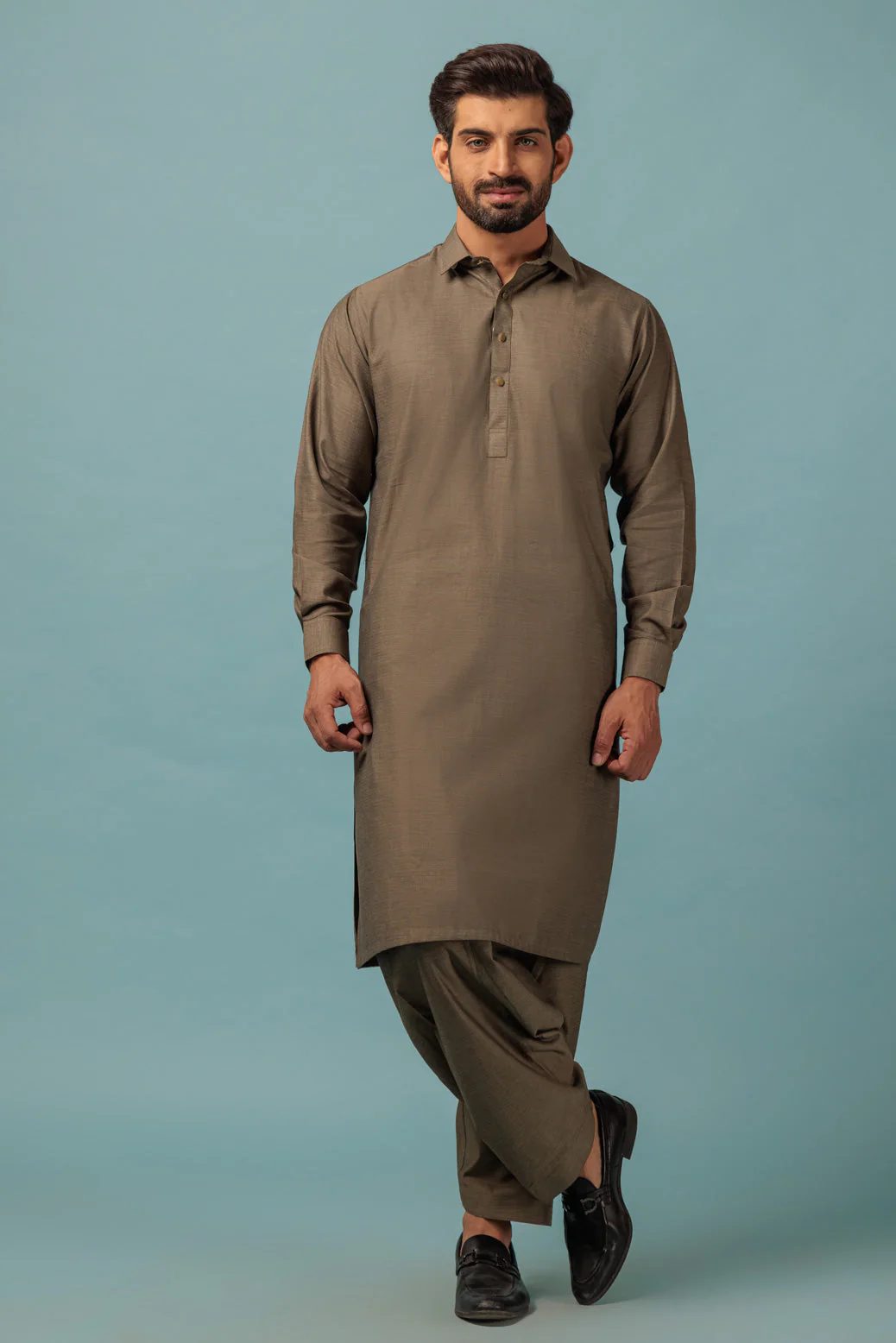 ARMY-YARN DYED-KURTA SHALWAR - (KSRW23-007) - Image 3