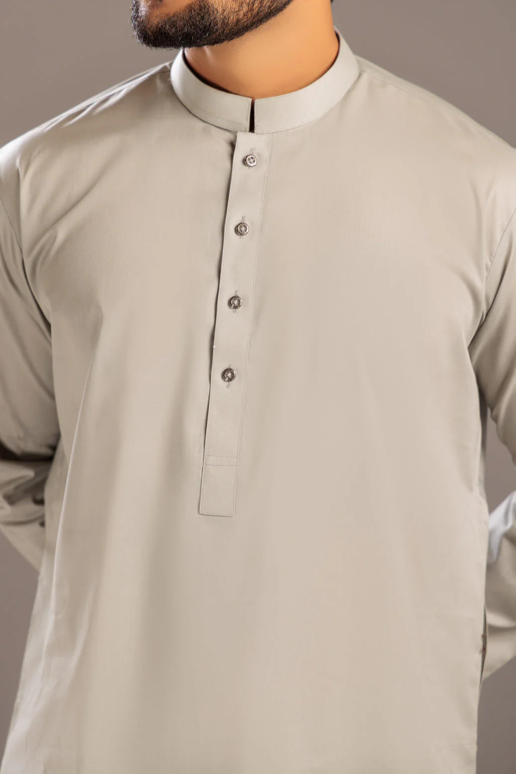 ASH+GRY-BLENDED-KURTA PAJAMA TROUSER- (KSS23-059) - Image 3