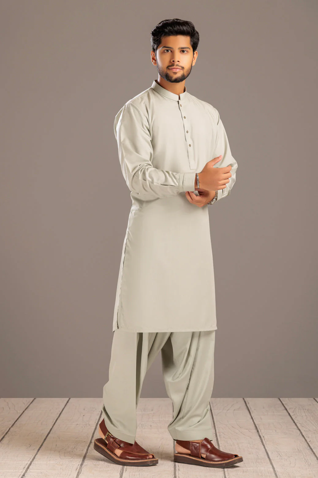 AVACADO-BLENDED-KURTA SHALWAR- (KSRS23-077) - Image 4