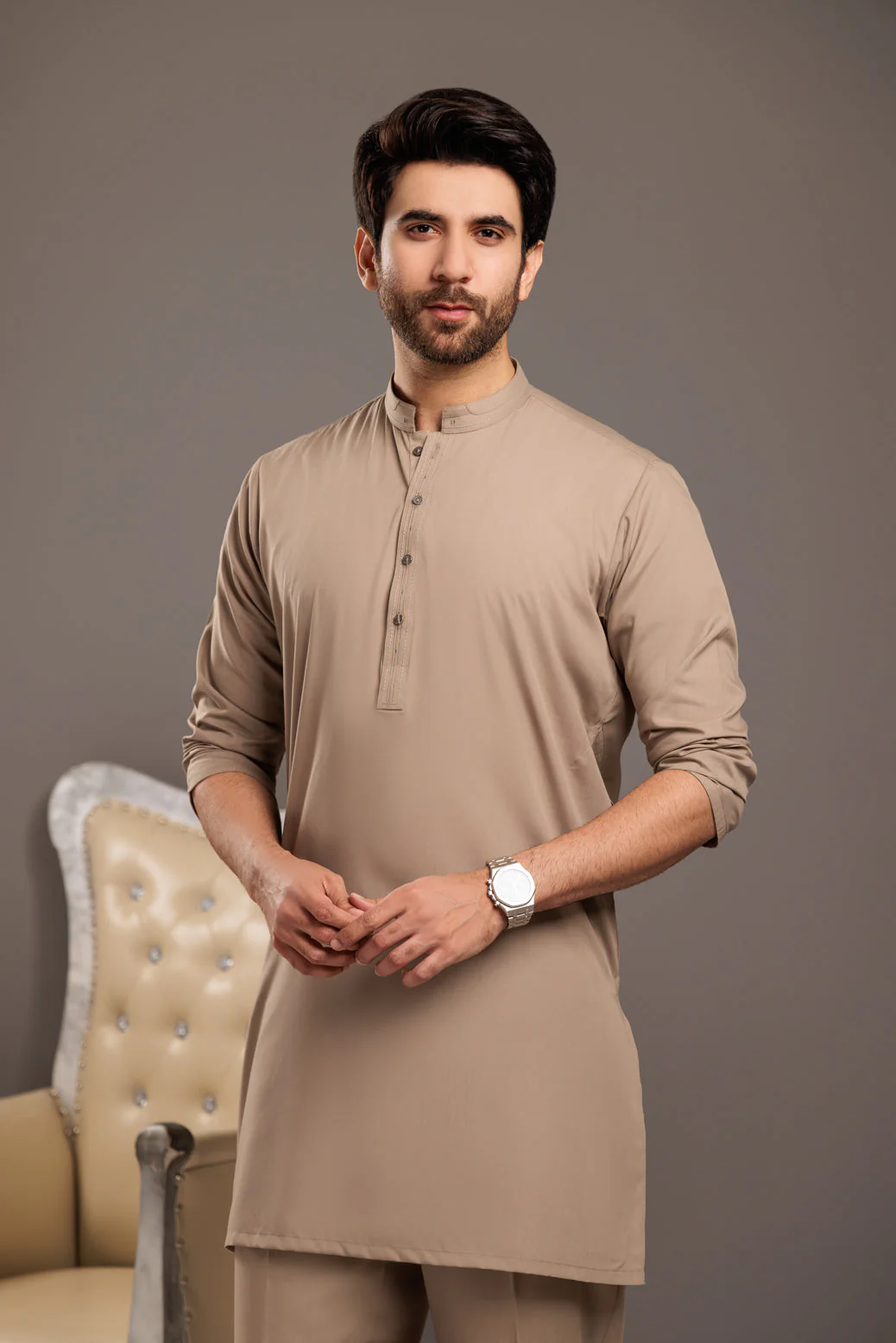 B-DROP-BLENDED-KURTA PAJAMA TROUSER- (KSS23-054) - Image 2
