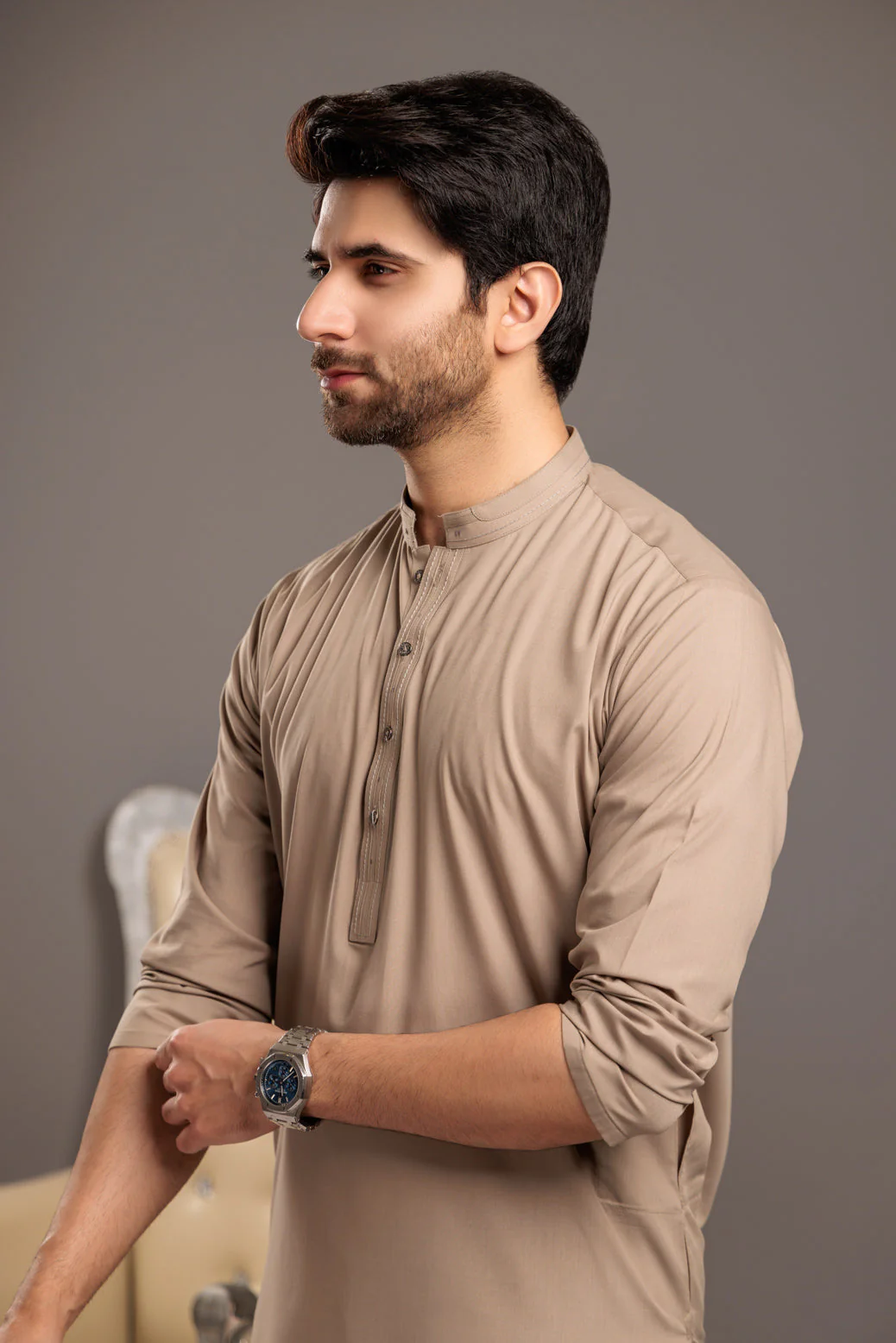 B-DROP-BLENDED-KURTA PAJAMA TROUSER- (KSS23-054) - Image 4