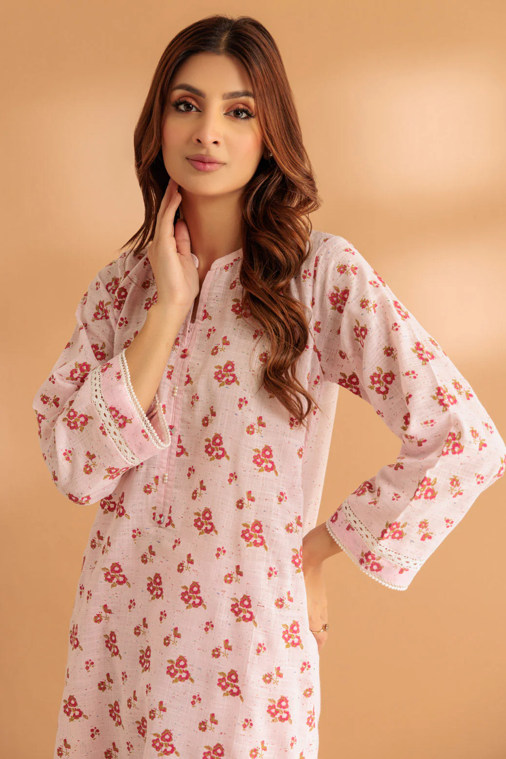 B-PINK-SLUB LAWN-2 PIECE (WS6232P04) - Image 2