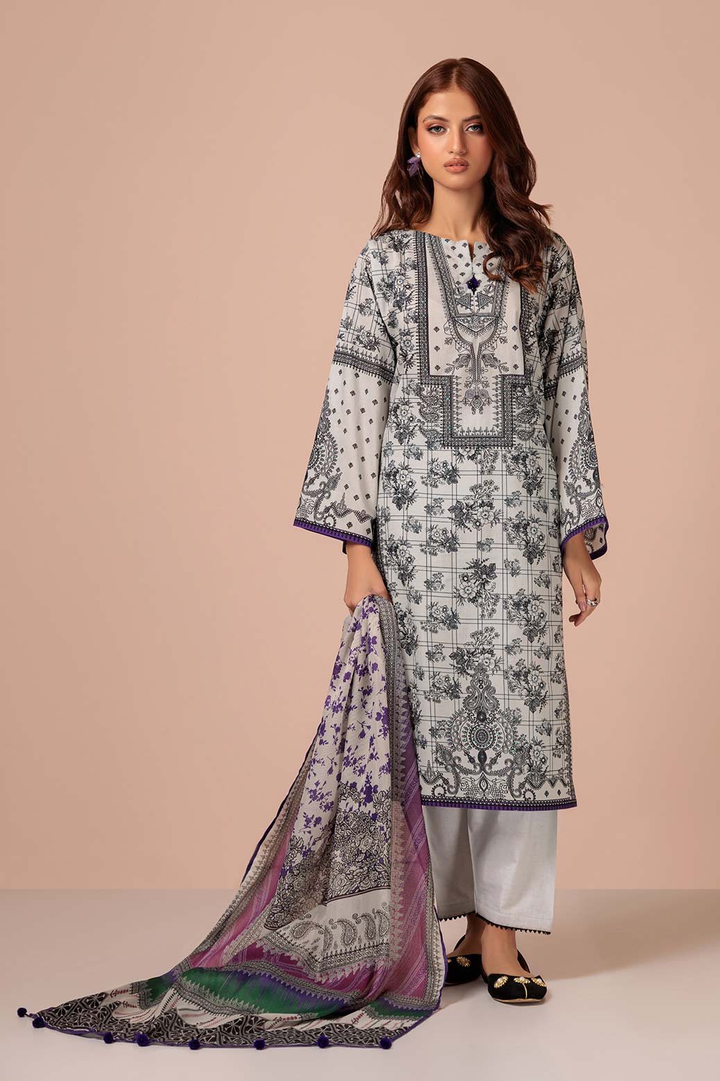 B-WHITE-LAWN-3 PIECE (BSRS233P02) - Image 2