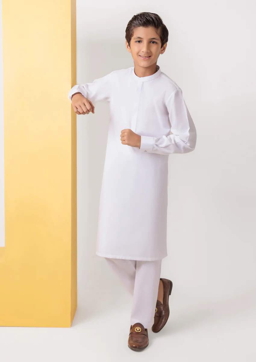 White-Blended-Kurta Trouser - (B25KP2002) - Image 3