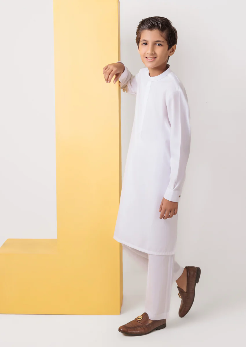 White-Blended-Kurta Trouser - (B25KP2002) - Image 5