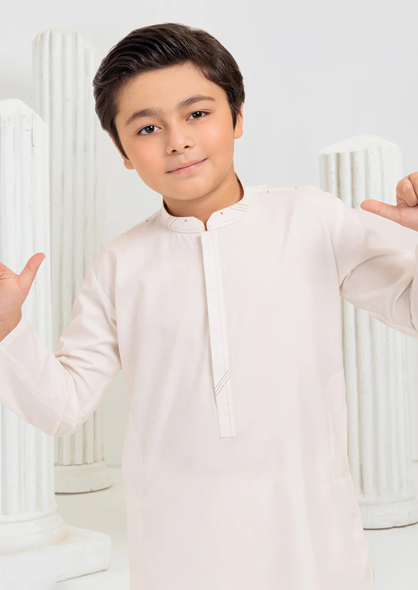 O-White-Blended Slub-Kurta Trouser - (B25KP2006) - Image 6