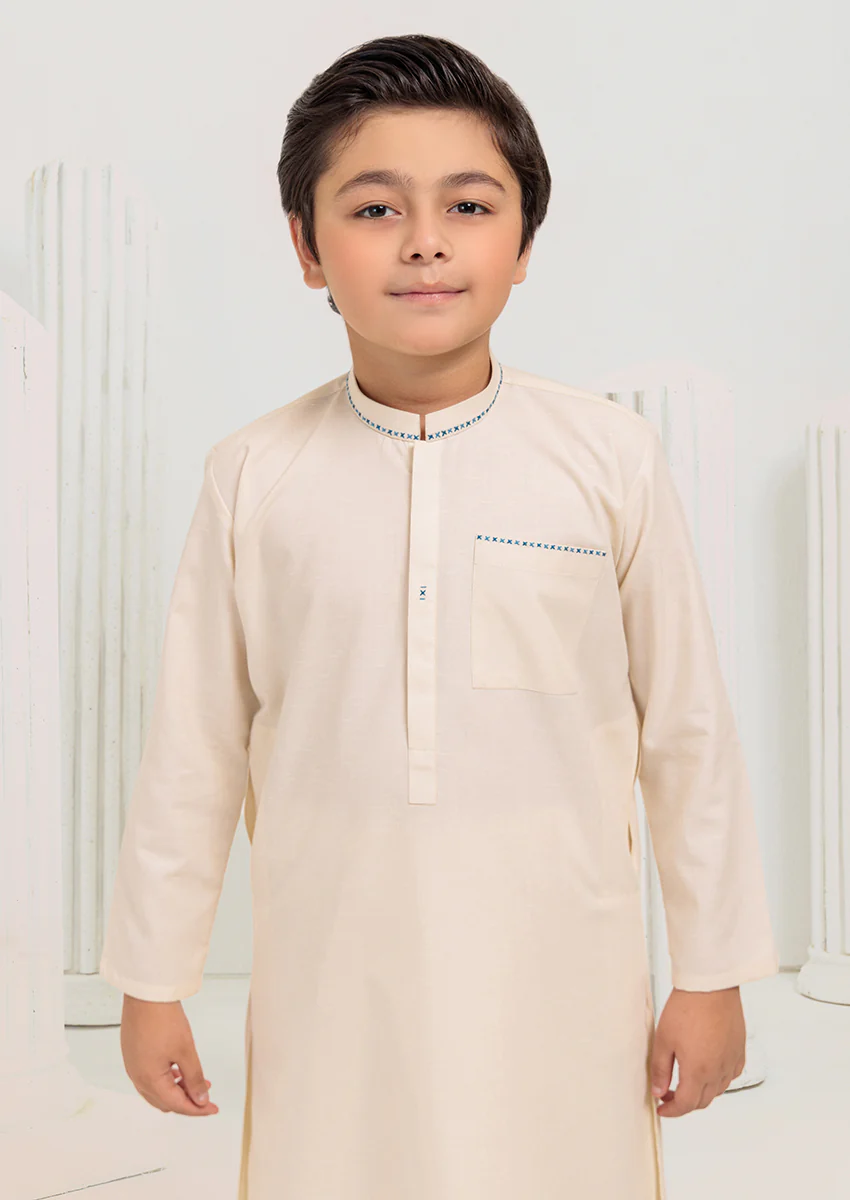 Cream-Blended-Kurta Trouser - (B25KP2031) - Image 3