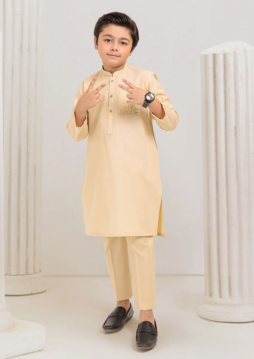 Cream-Blended-Kurta Trouser - (B25KP2034) - Image 4