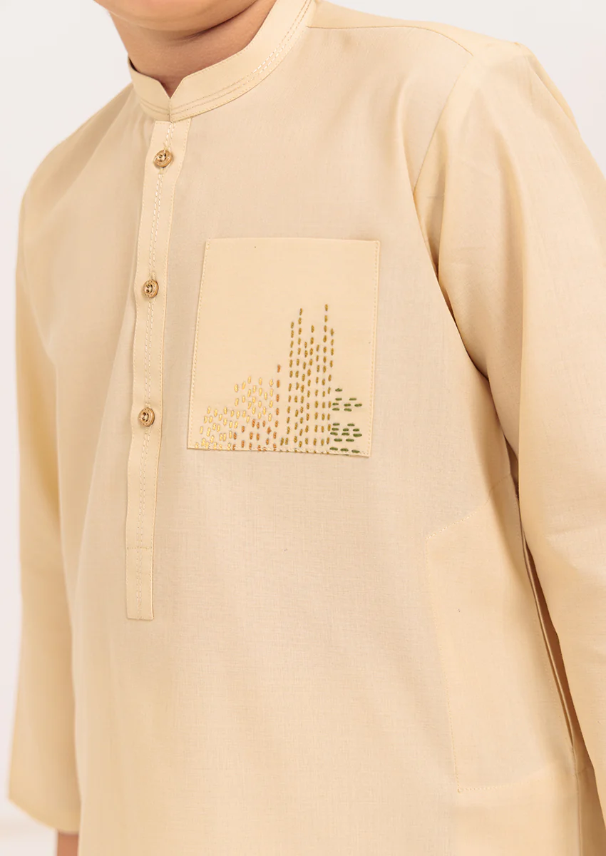 Cream-Blended-Kurta Trouser - (B25KP2034) - Image 5