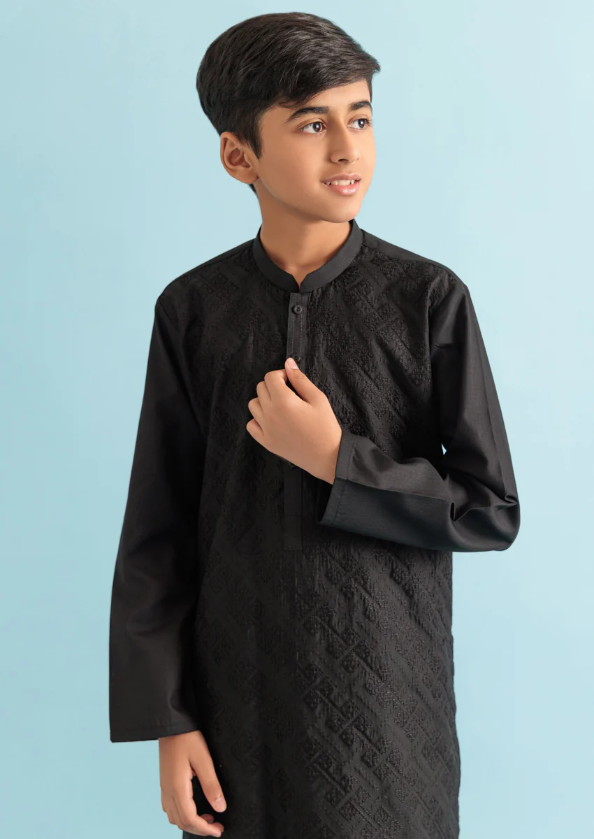 Black-Blended-Kurta Trouser - (B25KP2038) - Image 3