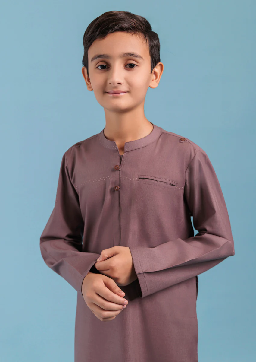 Maroon-Blended-Kurta - (B25KU1002) - Image 3