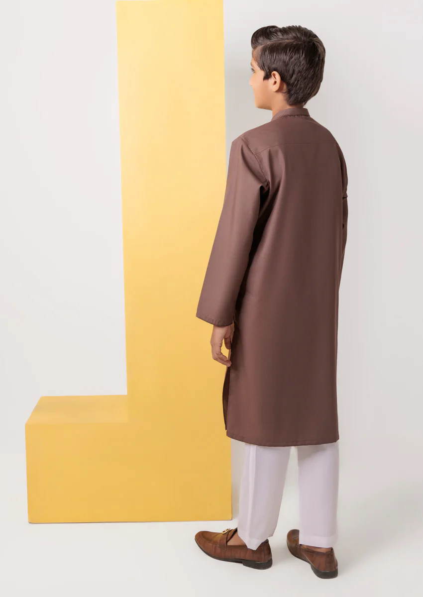 D-Brown-Blended-Kurta - (B25KU1019) - Image 2