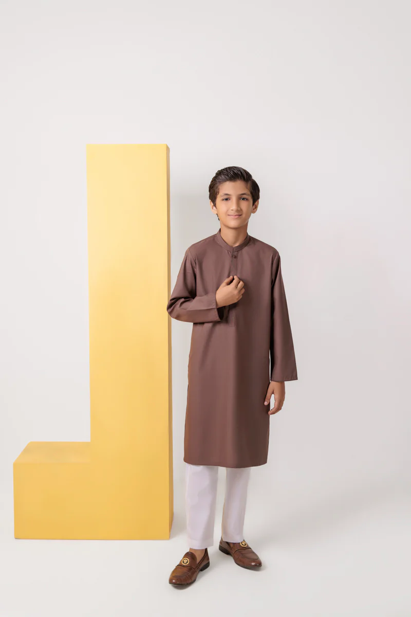 D-Brown-Blended-Kurta - (B25KU1019) - Image 3