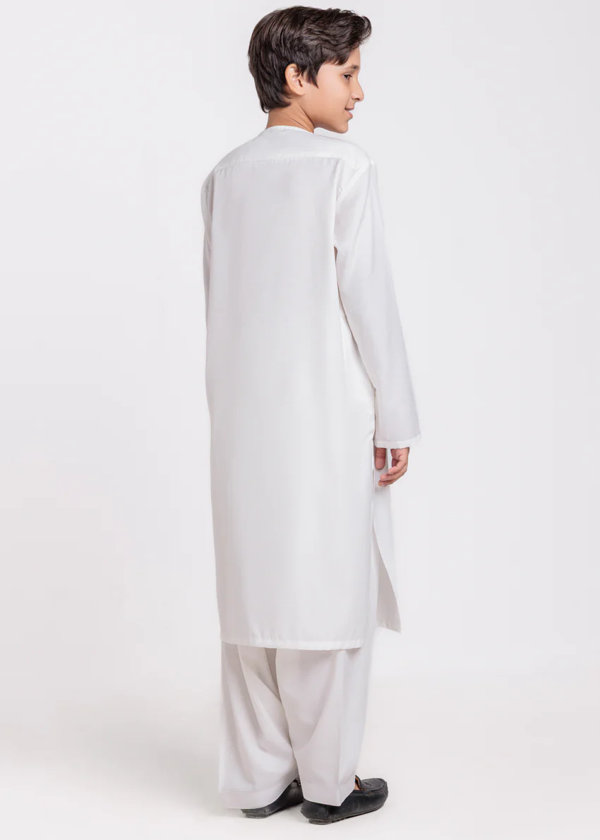 O-White-Blended-Shalwar Suit - (B25SS2031) - Image 2