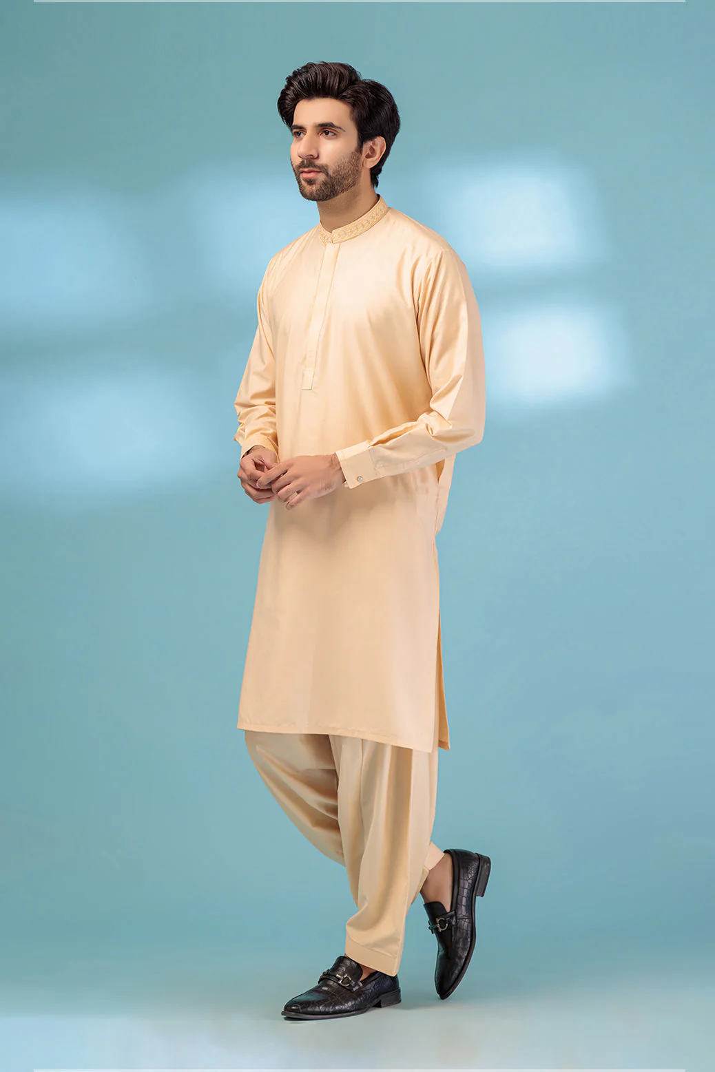 BEIGE-BLENDED-KURTA SHALWAR - (KSRB23-016) - Image 4