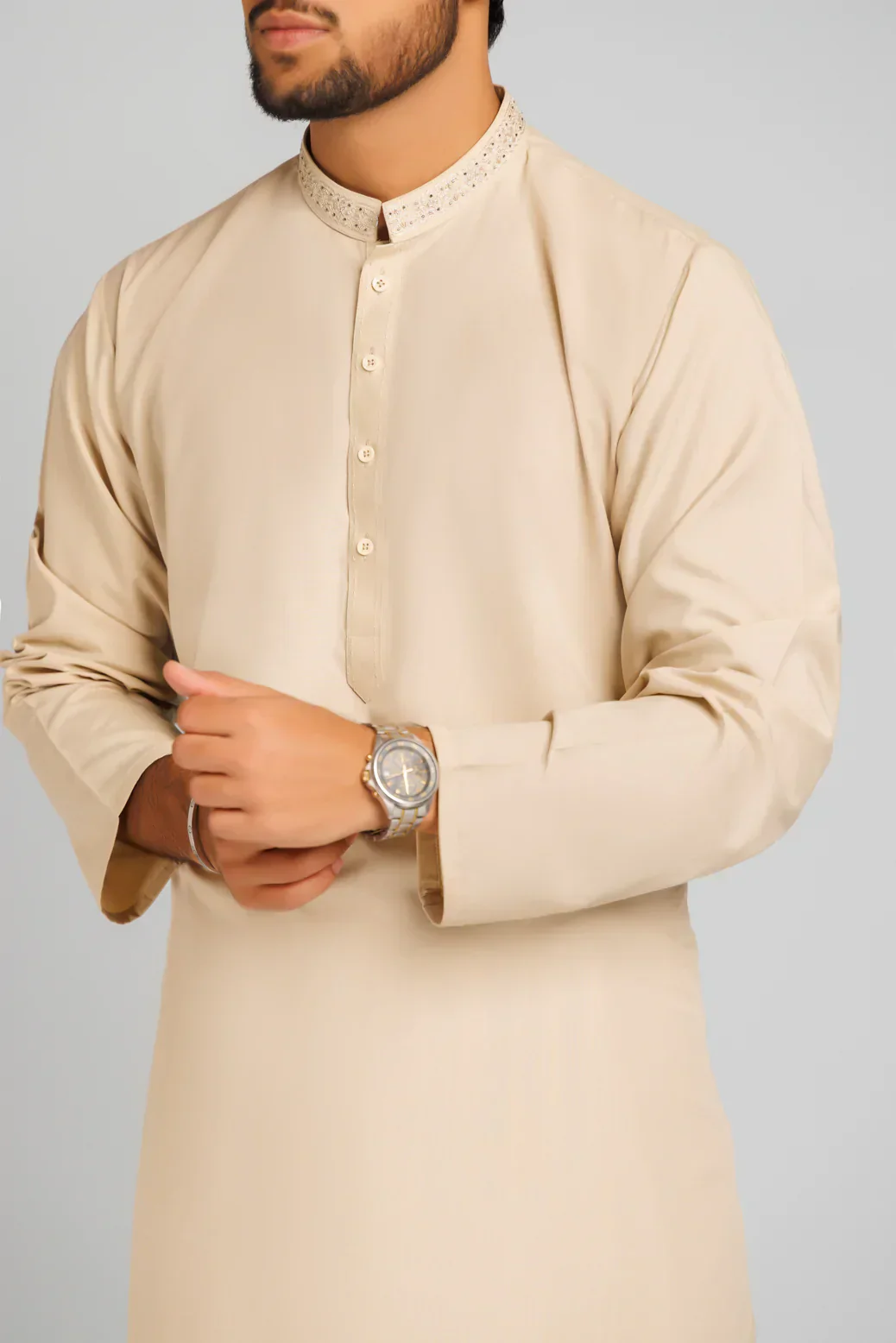 BEIGE-BLENDED-KURTA SHALWAR (KSRS23-050) - Image 2