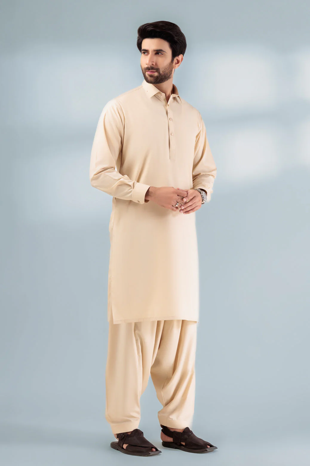 BEIGE-BLENDED-KURTA SHALWAR - (KSRS24-030) - Image 3