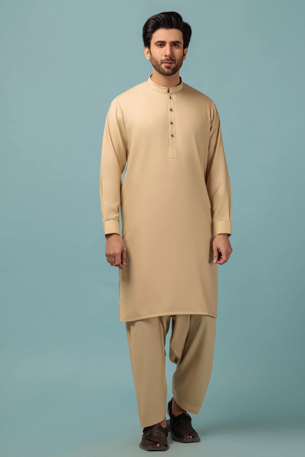 BEIGE-BLENDED-KURTA SHALWAR - (KSRW23-029) - Image 2