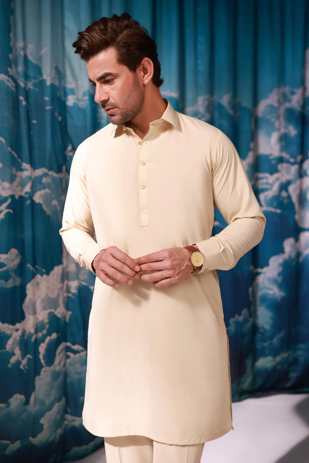 BEIGE-BLENDED-KURTA TROUSER - (KSW24-018) - Image 4