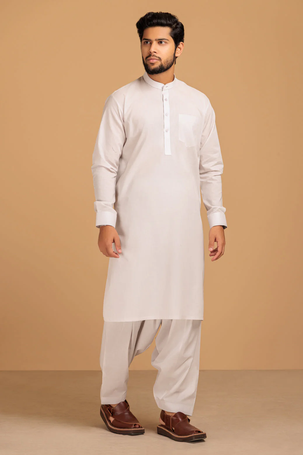 BEIGE-BLENDED-SHALWAR SUIT- (GSBS23-011) - Image 4