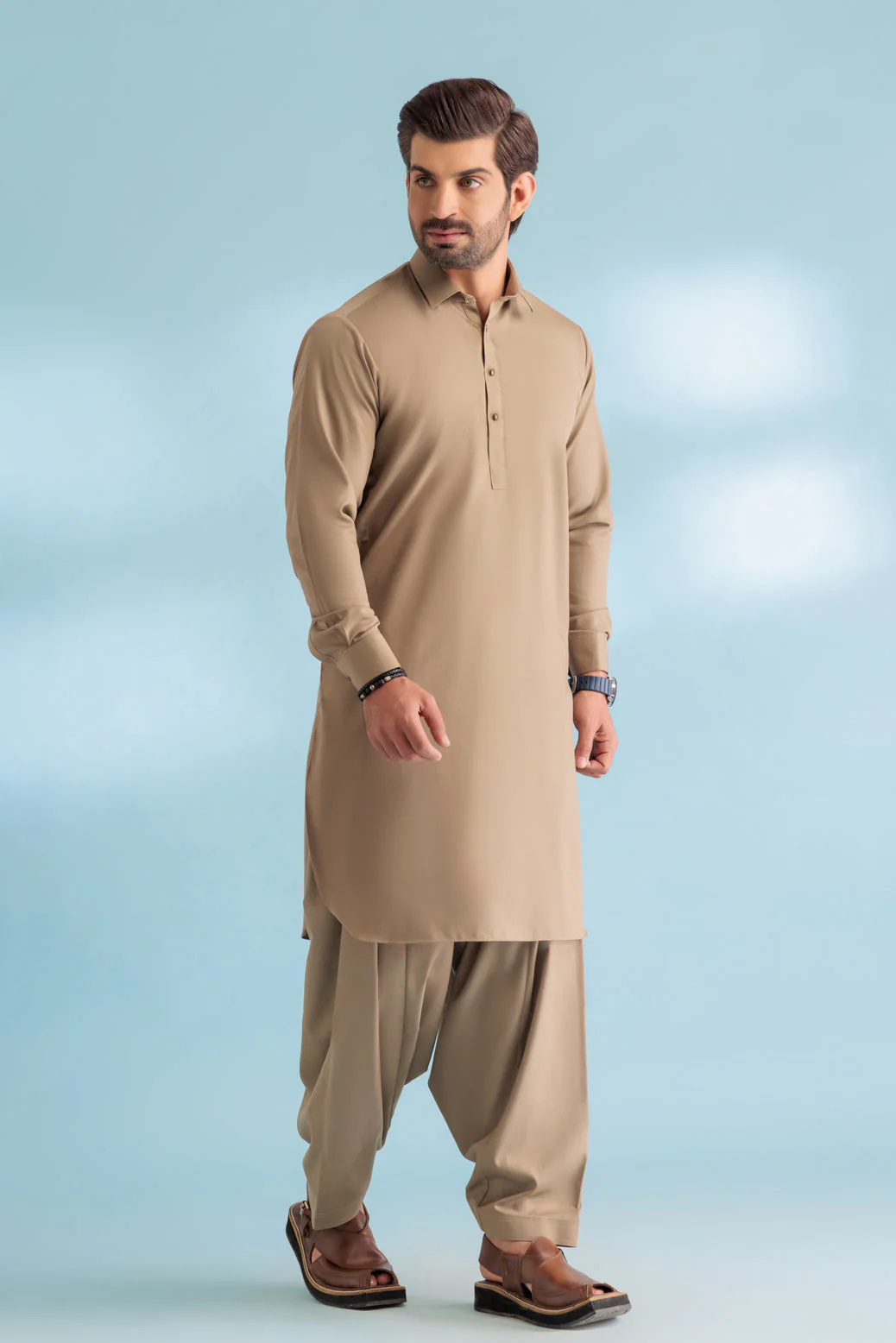 BEIGE-BLENDED-SHALWAR SUIT - (GSSW23-031) - Image 4