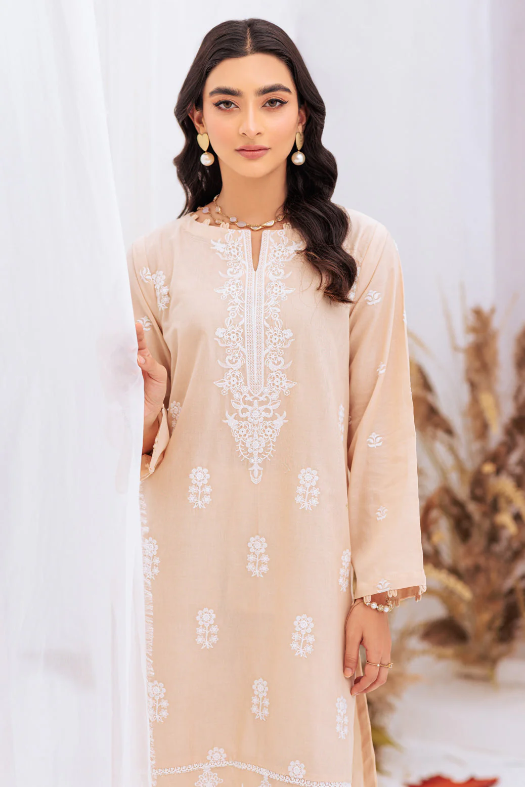 BEIGE-CAMBRIC-2 PIECE (SHS232P07) - Image 3