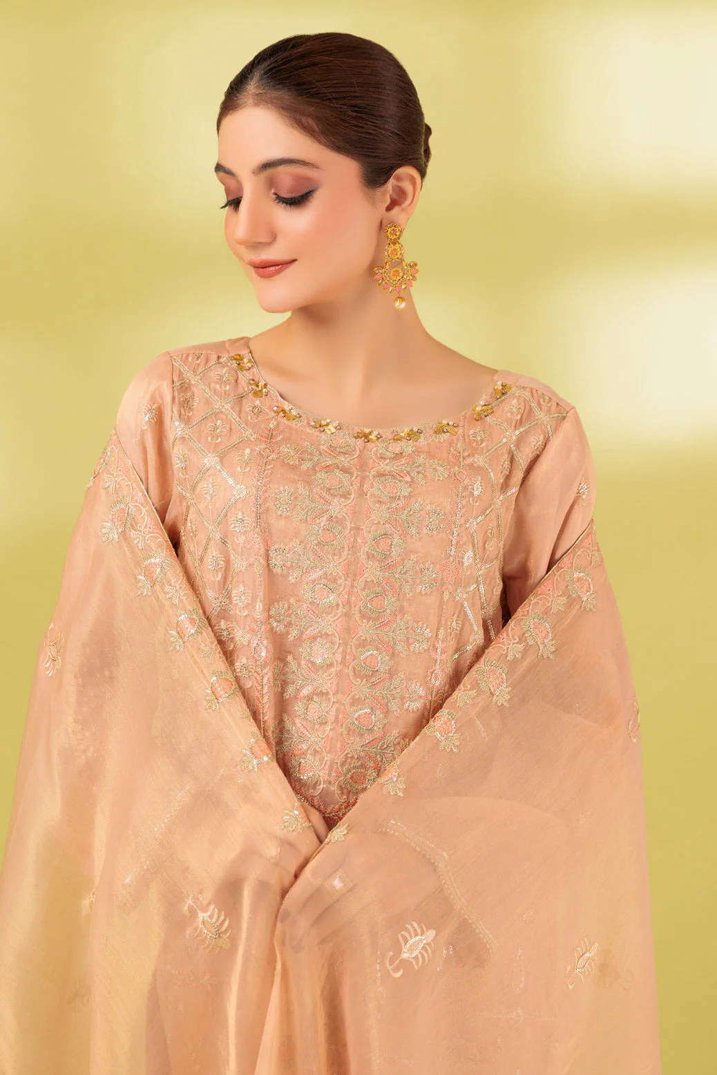 BEIGE-CHIFFON-3 PIECE (MWF233P08) - Image 2