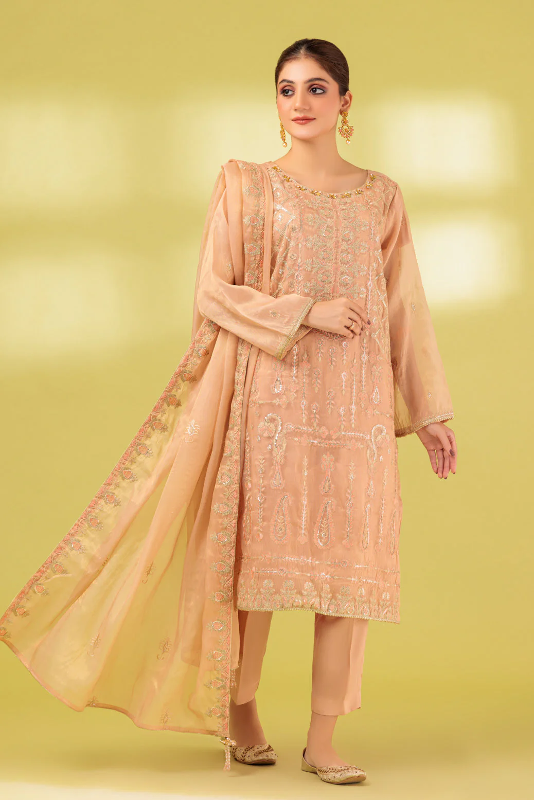 BEIGE-CHIFFON-3 PIECE (MWF233P08) - Image 3