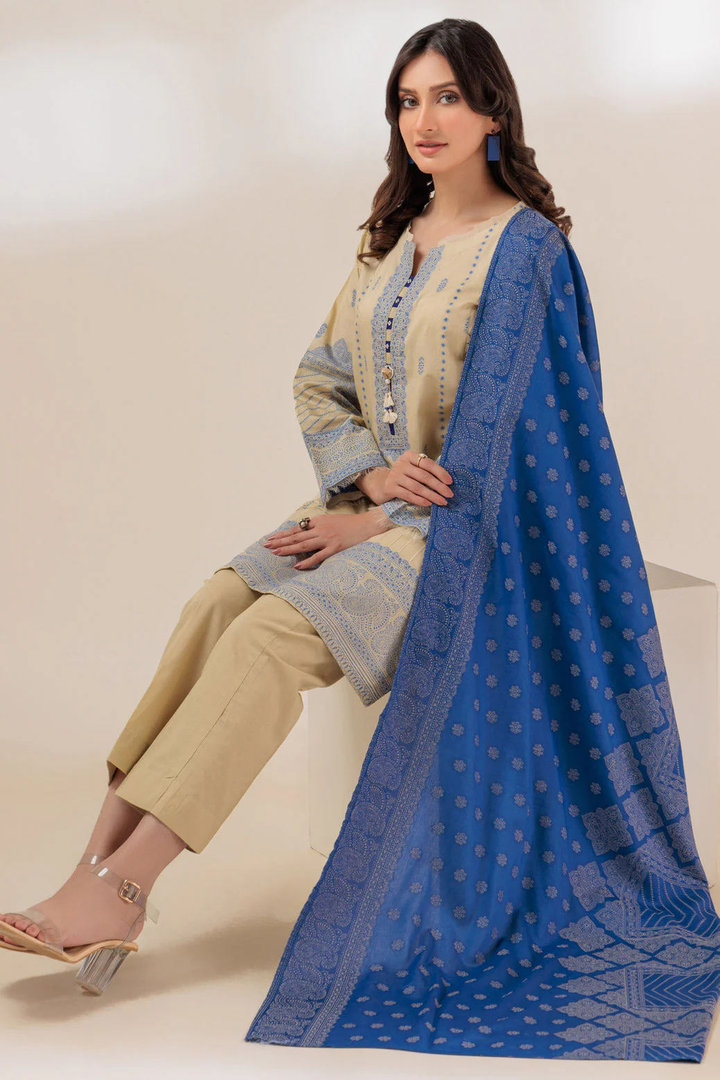 BEIGE-JACQUARD-3 PIECE (JRS233P11) - Image 3