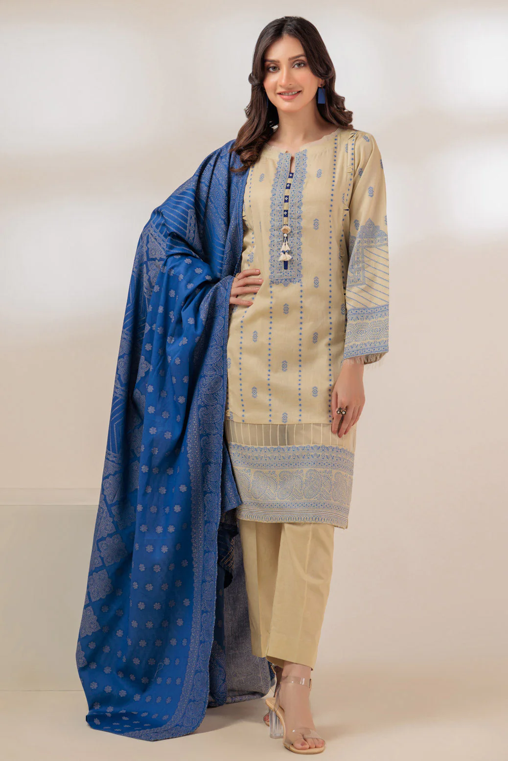 BEIGE-JACQUARD-3 PIECE (JRS233P11) - Image 4