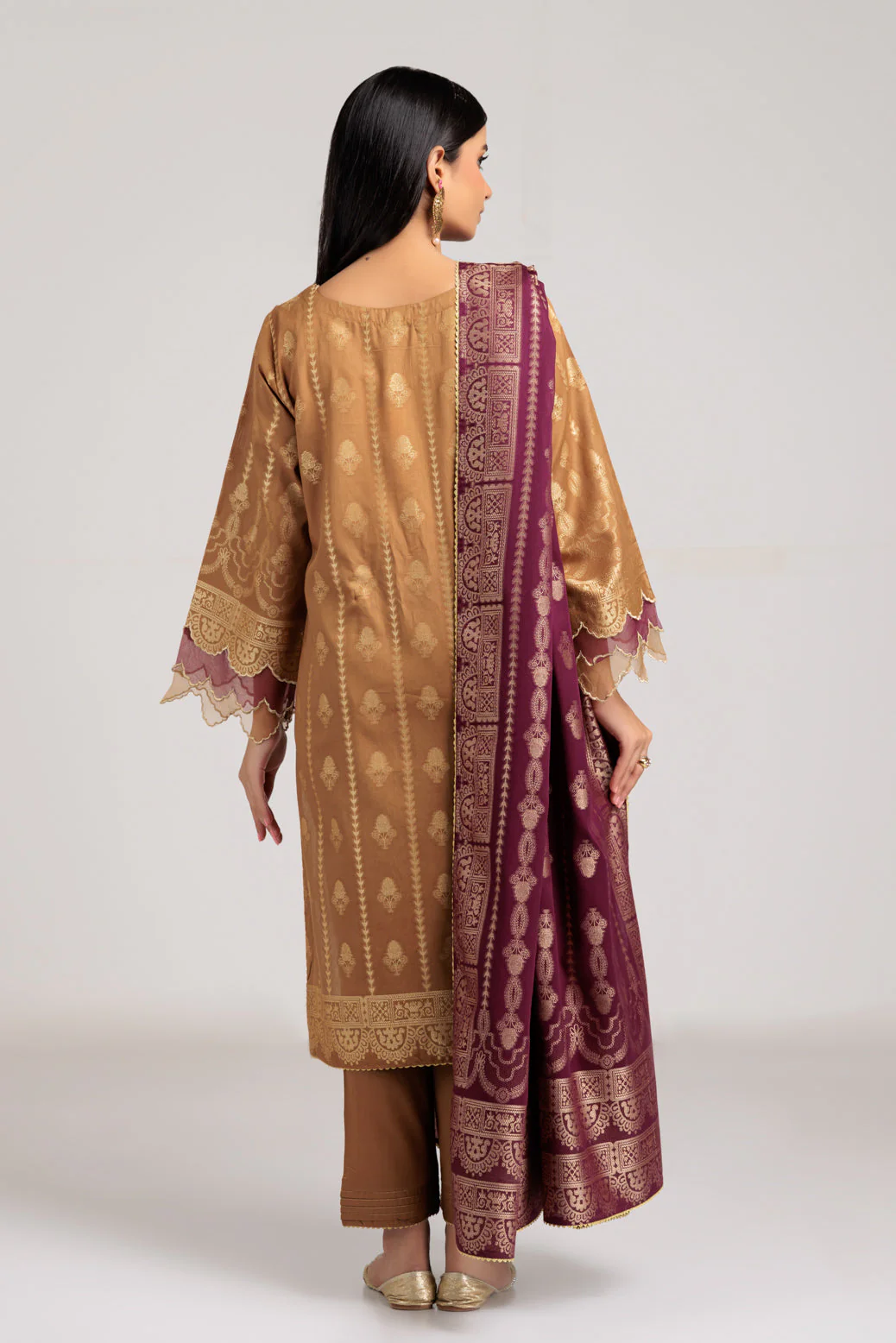 BEIGE-JACQUARD-3 PIECE (JSW223P05) - Image 4