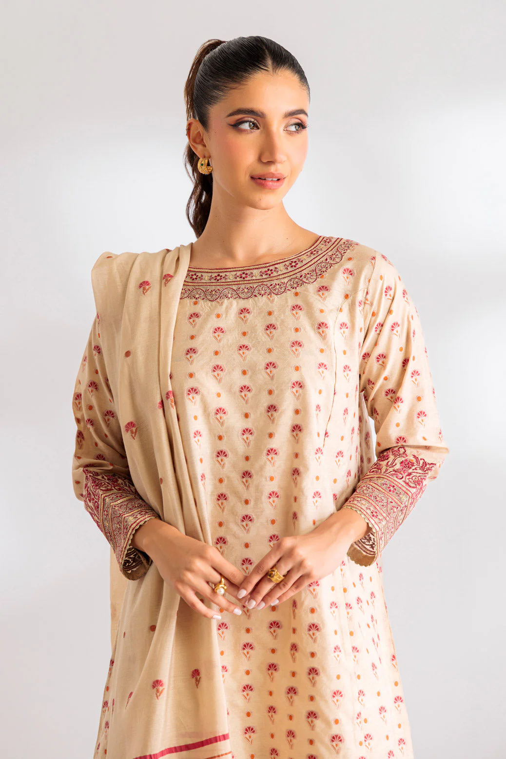 BEIGE-JACQUARD-3 PIECE (SS6243P16) - Image 4