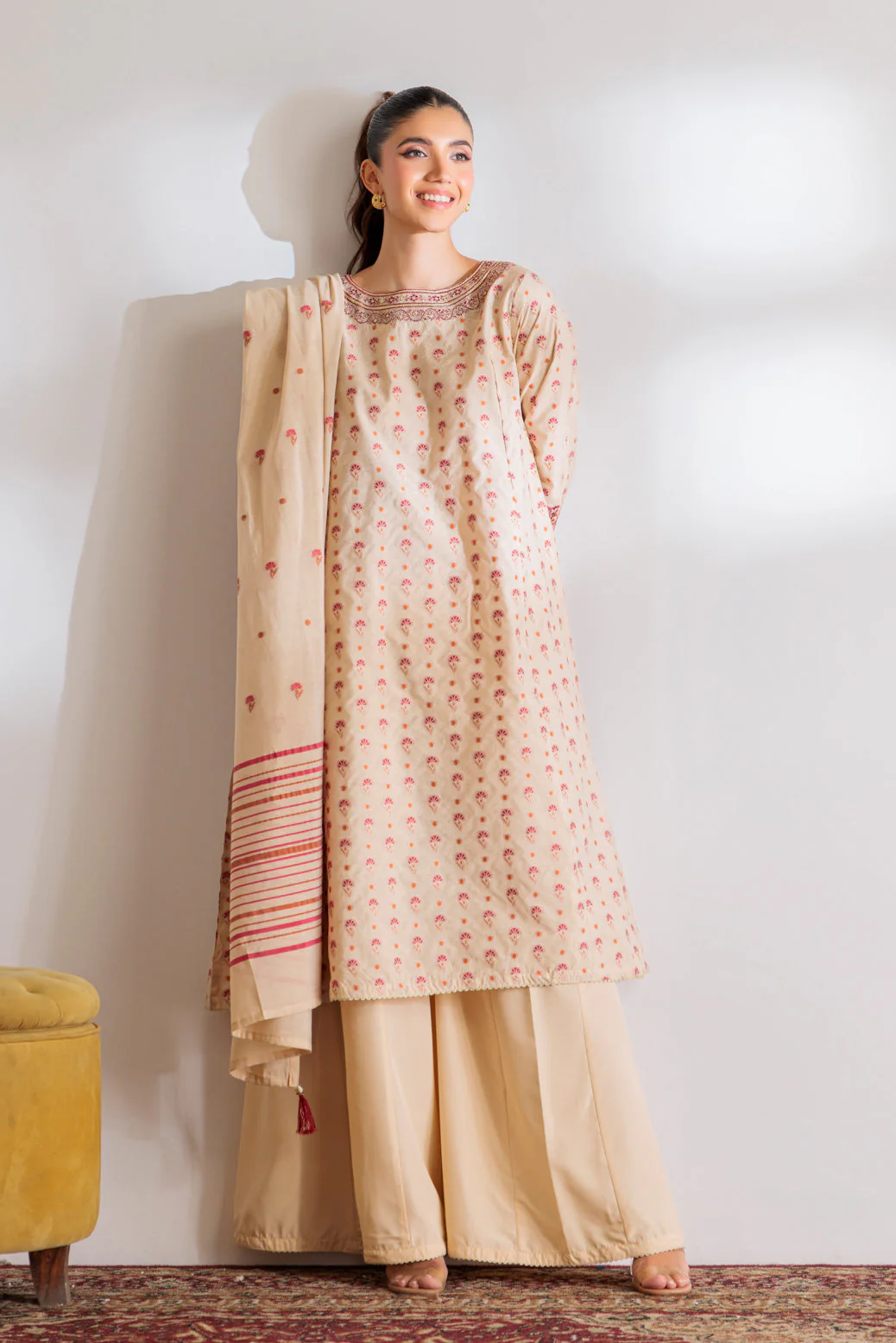 BEIGE-JACQUARD-3 PIECE (SS6243P16) - Image 5