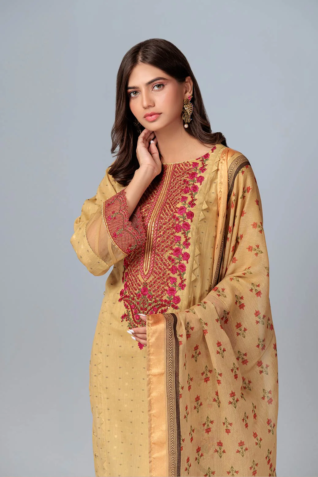 BEIGE-JACQUARD-3 PIECE (SSS233P109) - Image 2
