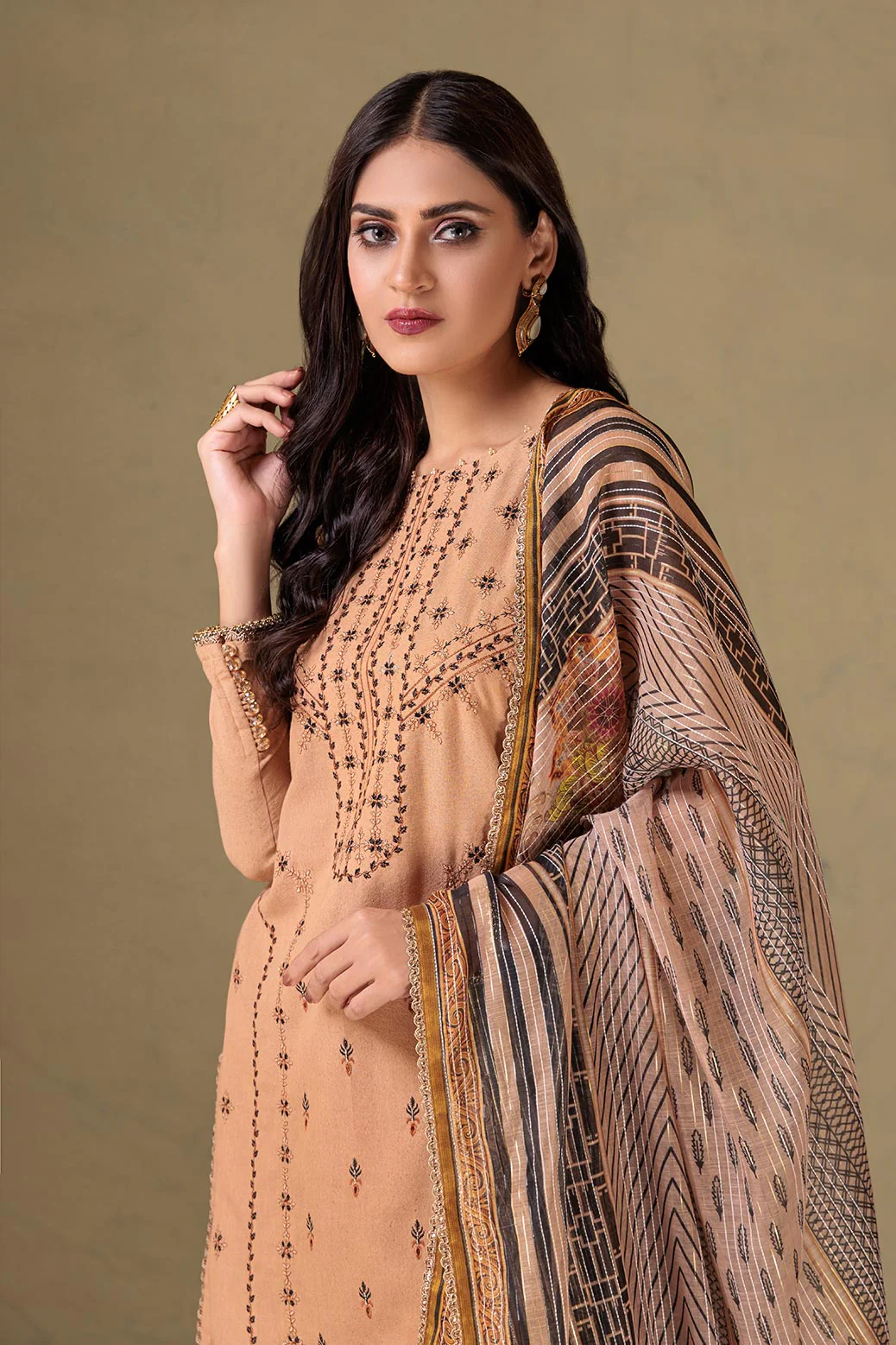 BEIGE-KARANDI-3 PIECE (HV2R223P04) - Image 2