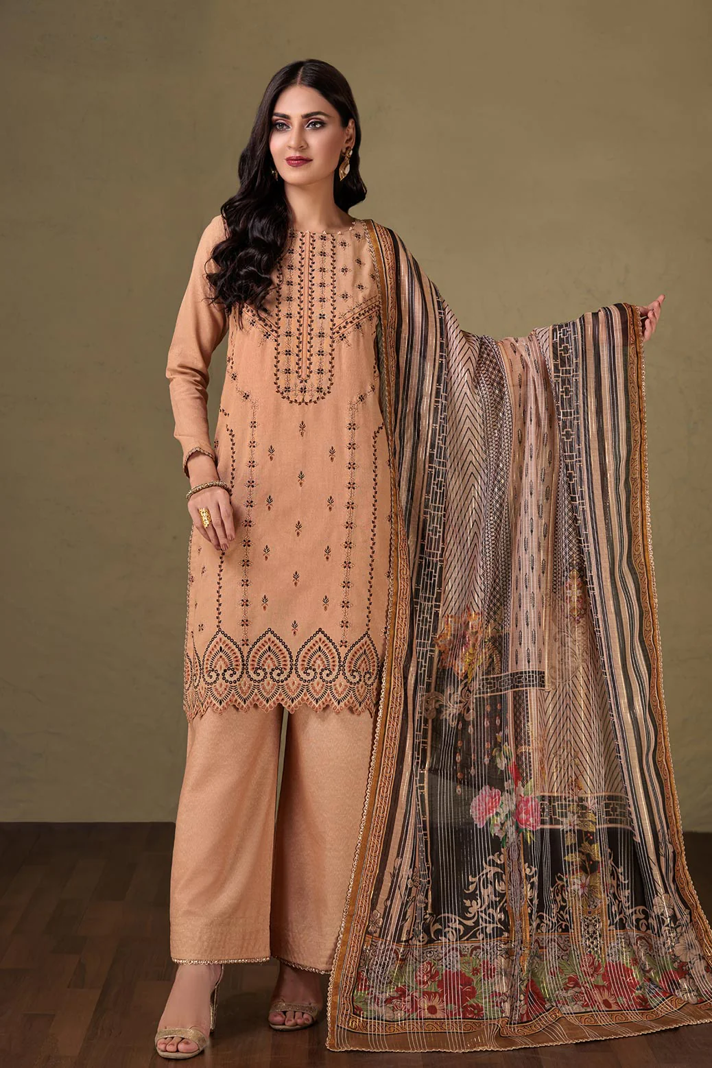 BEIGE-KARANDI-3 PIECE (HV2R223P04) - Image 3